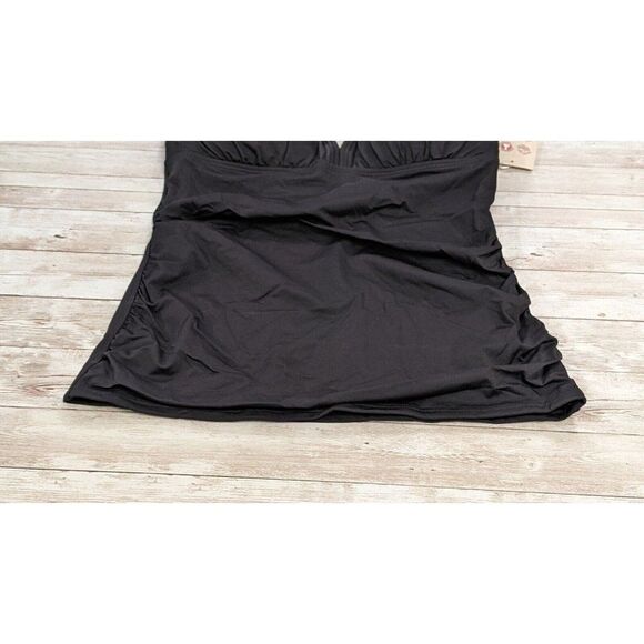 Tommy Bahama Womens Size Small Black Pearl Over The Shoulder V Neck Tankini Top - Picture 3 of 13